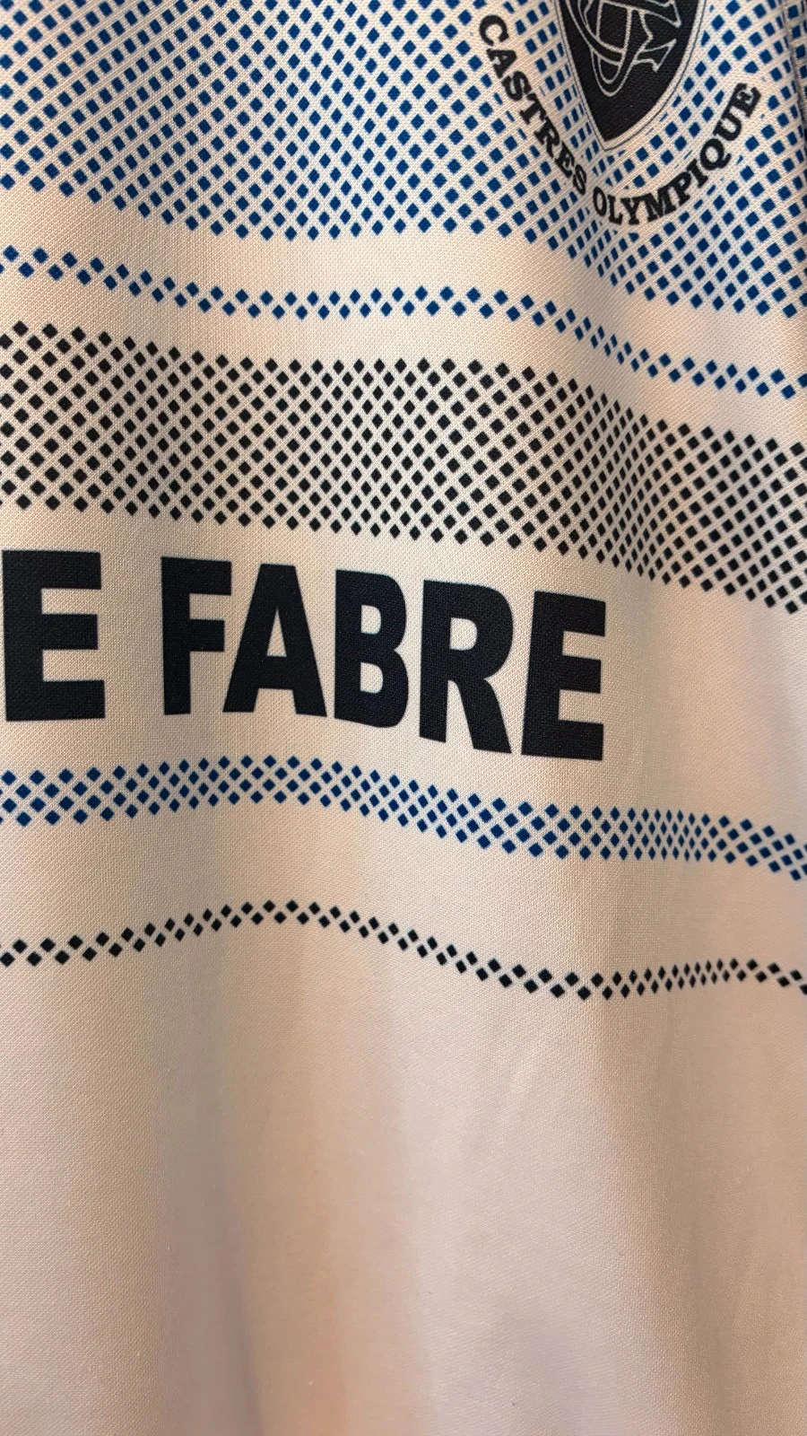 Maillot rugby t-shirt blanc bleu 2XL L 100% coton bio Castres Olympique moulant 2010 vintage ancien – photo 3